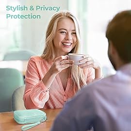 AMOOS Cute Pill Organizer 3 Times a Day, Large Daily Pill Case for Women, Portable Pill Box 7 Day for Purse with Bag & Zipper to Hold Vitamins, Medications, Fish Oils, Supplements (Cyan Blue)