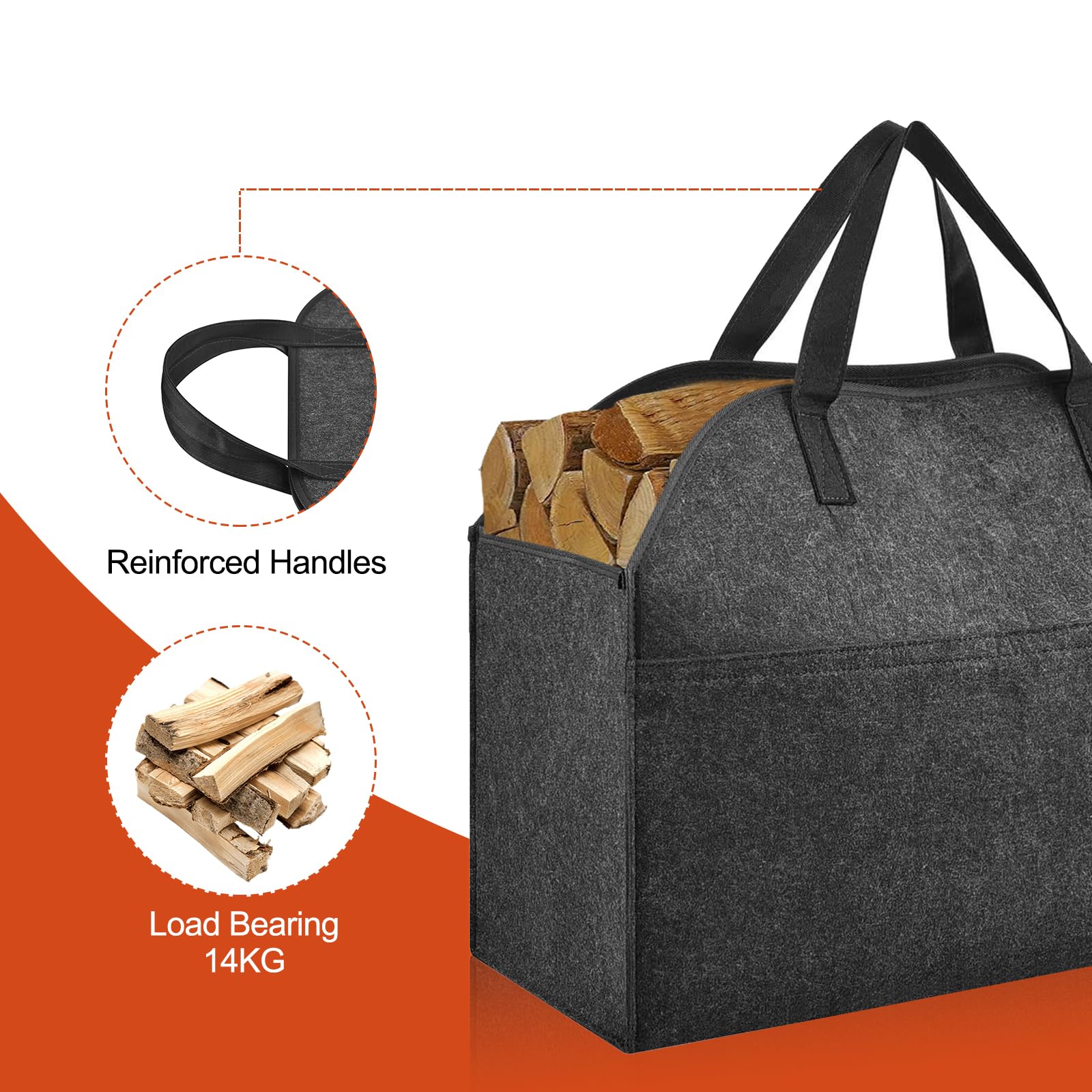 Borsa da viaggio resistente per legna da ardere