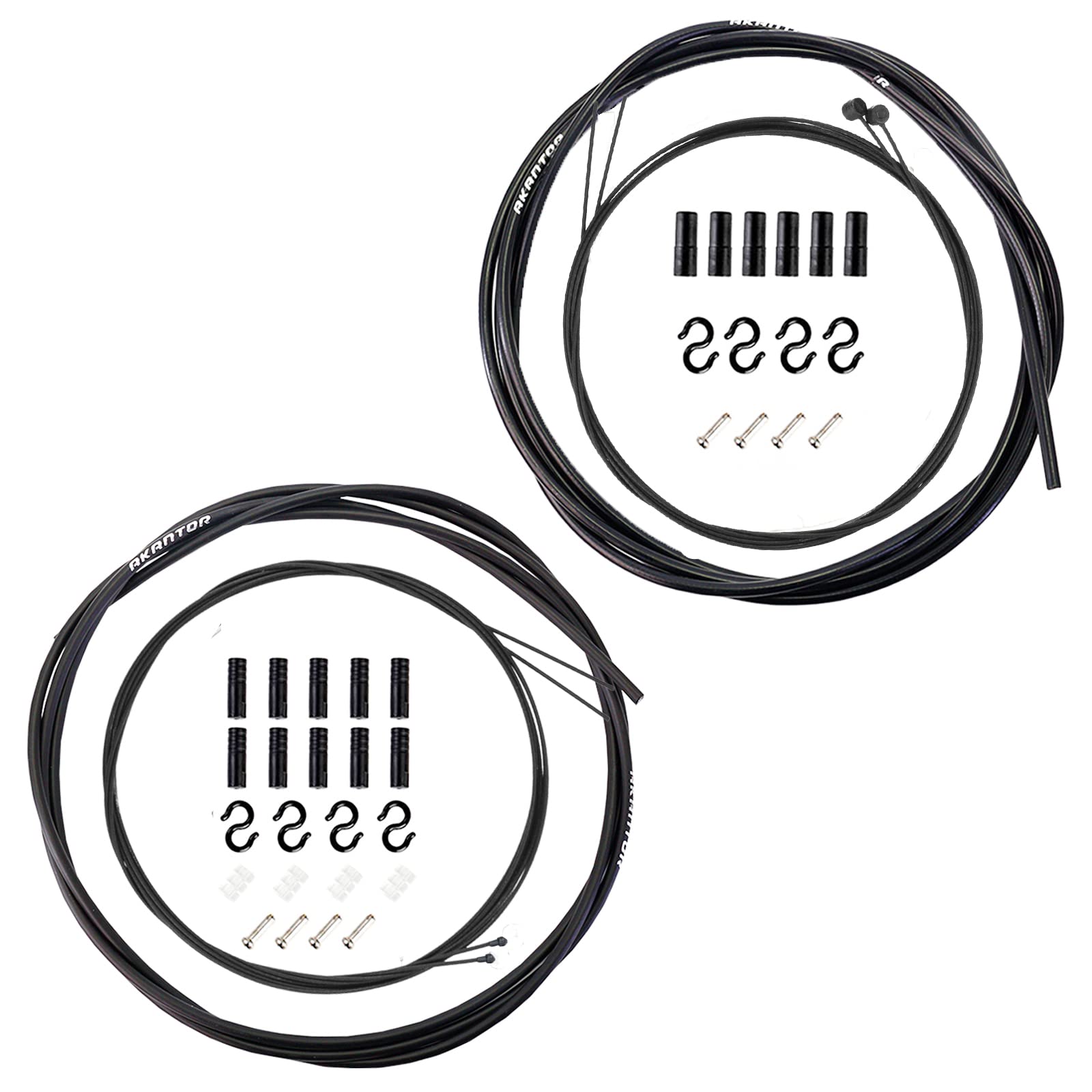 RUJOIBike Cable kit, Bike Brake Cable & Shift Derailleur Cable Kit & Bike Cable Cutter Wire Rope for Bike Components Replacement on MTB Cycling,Cable Ends/Ferrules/S-Buckles Included.