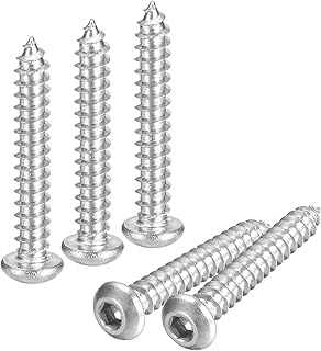 uxcell Hex Socket Self Tapping Screws, M3 x 20mm 304 Stainless Steel Wood Screw 200pcs
