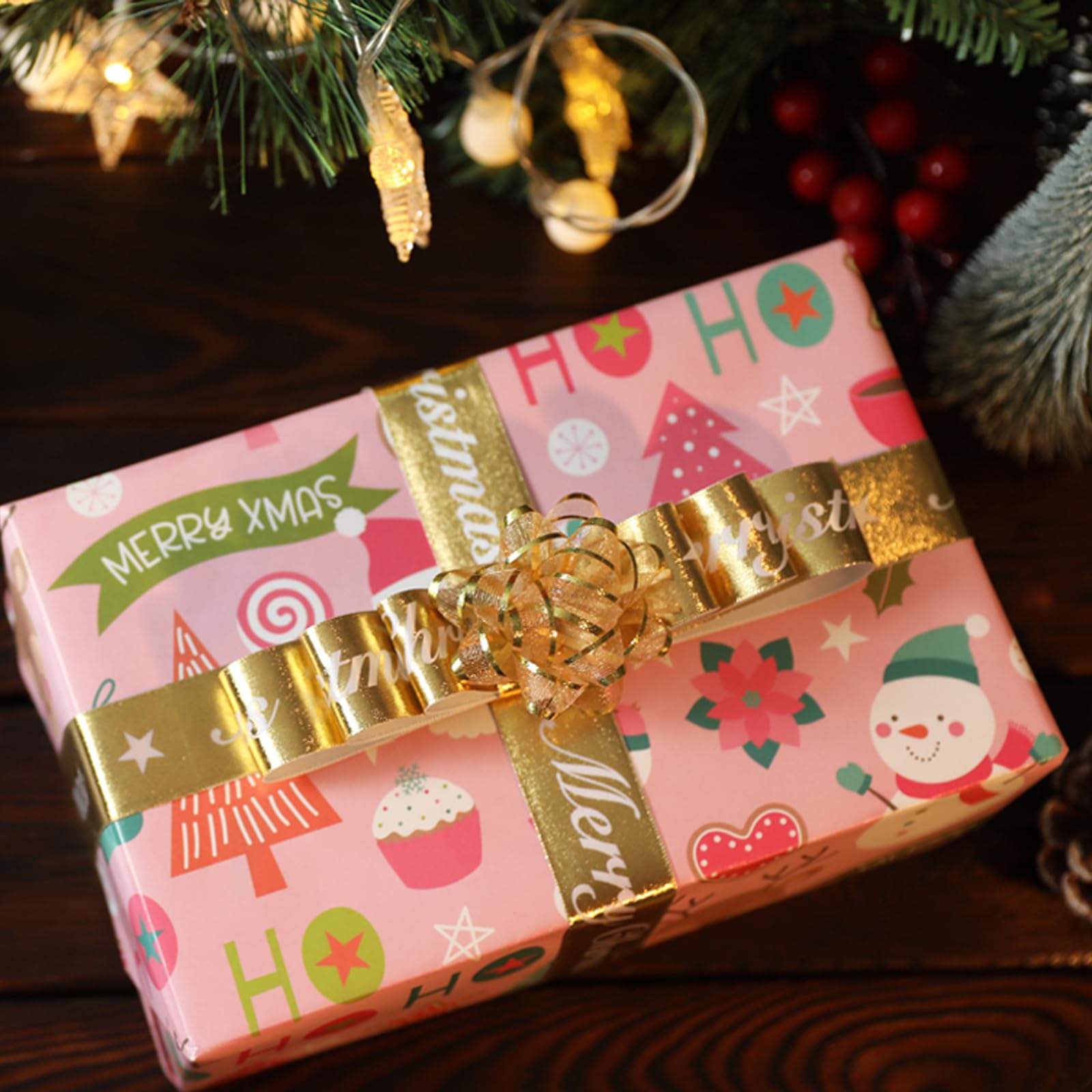 Lazos Decorativos Autoadhesivos Dorados para Regalo, Cinta Envolver, 12 Piezas
