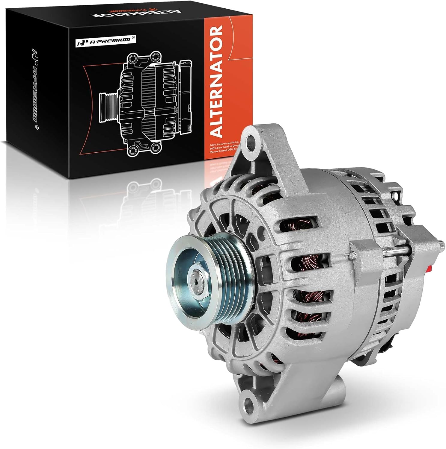 A-Premium Alternator Compatible with Ford Windstar 1999-2000 3.0L, 12V 110A 6-Groove Pulley Clockwise, Replace# XF2U-10300-AB, XF2Z-10346-AA