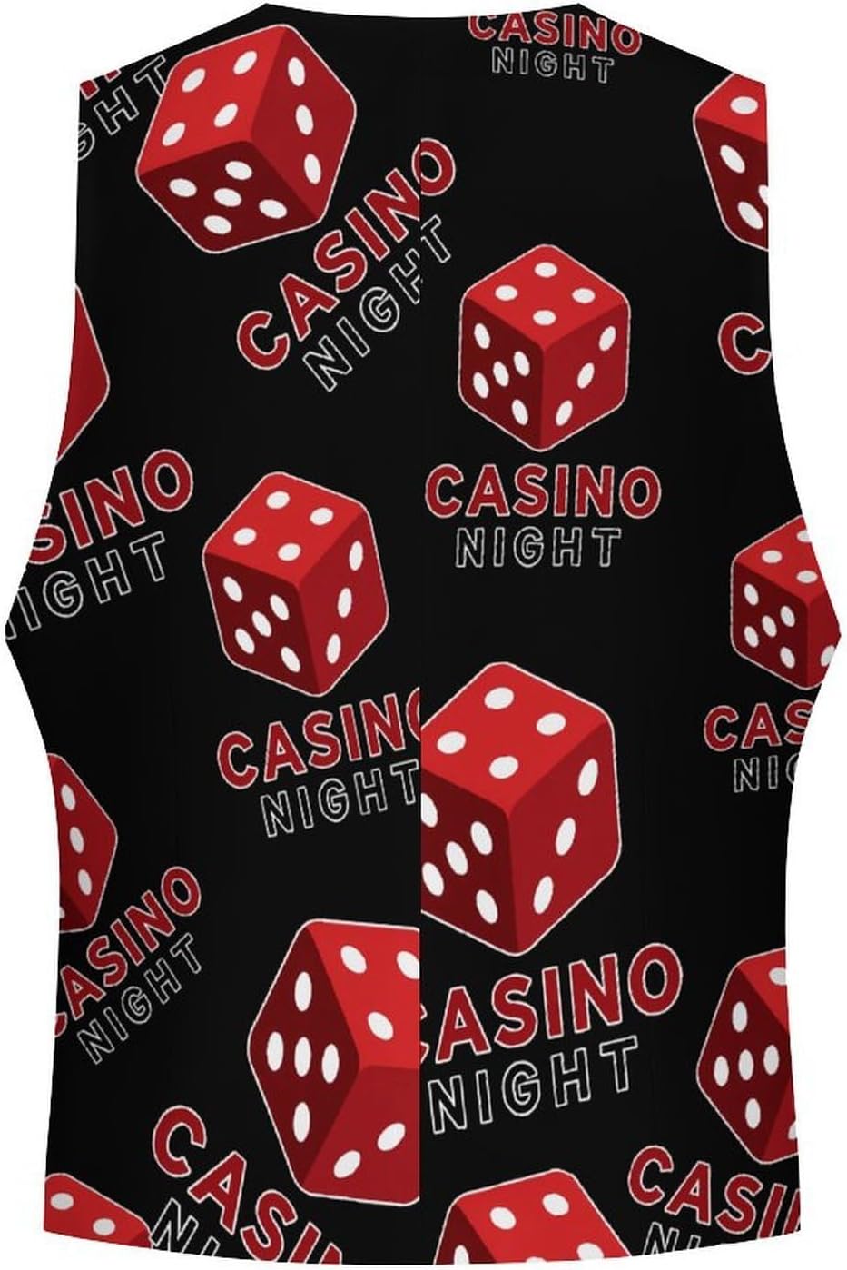 Casino Night Dice Casual Suit Vest for Men Tuxedo Waistcoat Formal Business Dress