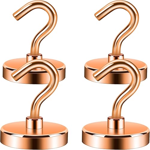 Vista 55 de Neosmuk Ganchos magnéticos resistentes, imanes fuertes con gancho para refrigerador, ganchos industriales súper resistentes de neodimio para colgar