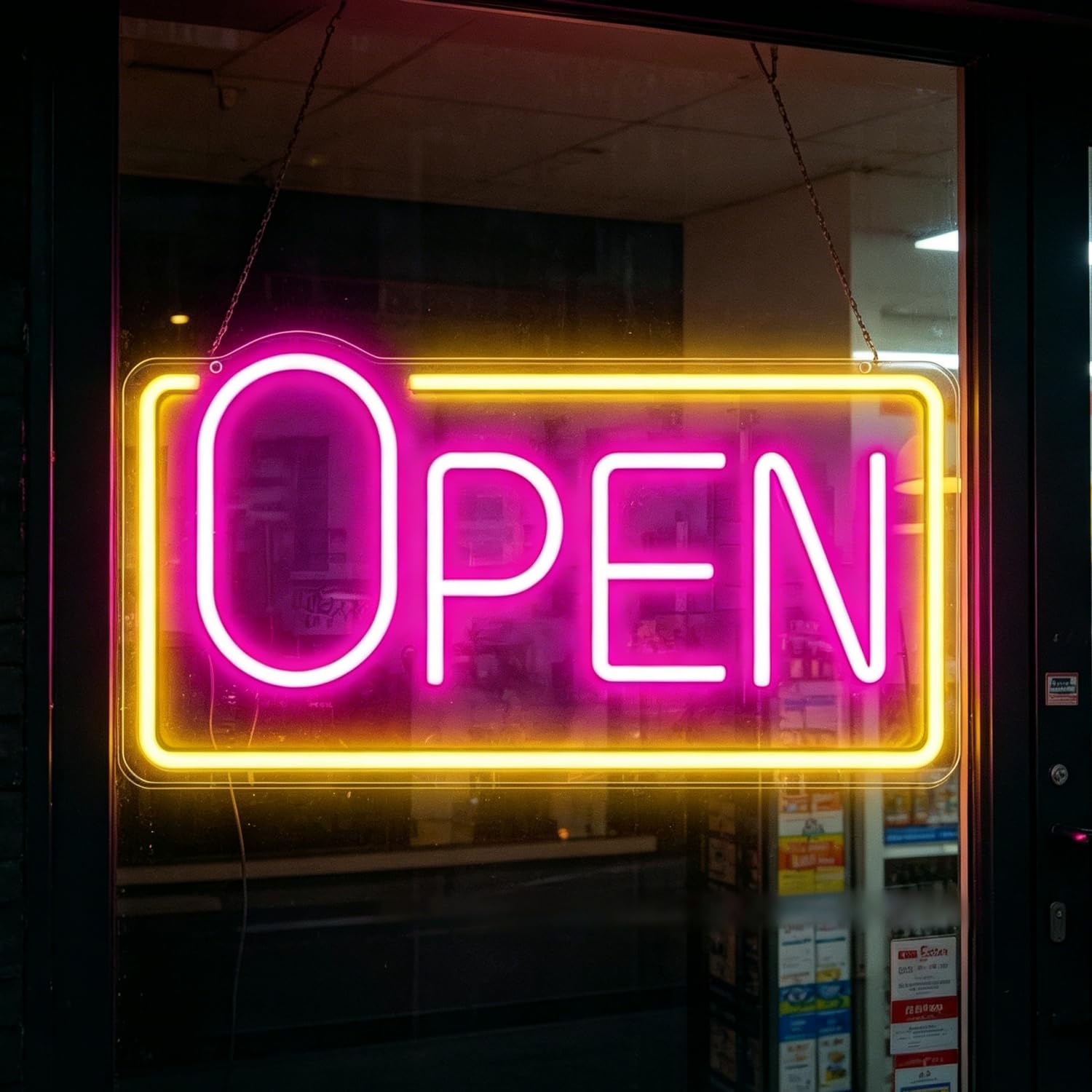LED Neon Open Sign, Ultra Bright Open Signs for Business, Dimmable 5V USB Light Up Signs for Business Window, Coffee Shops, Stores, Restaurants Bars Hotel, Club Wall Decor 16.5”x8.3”