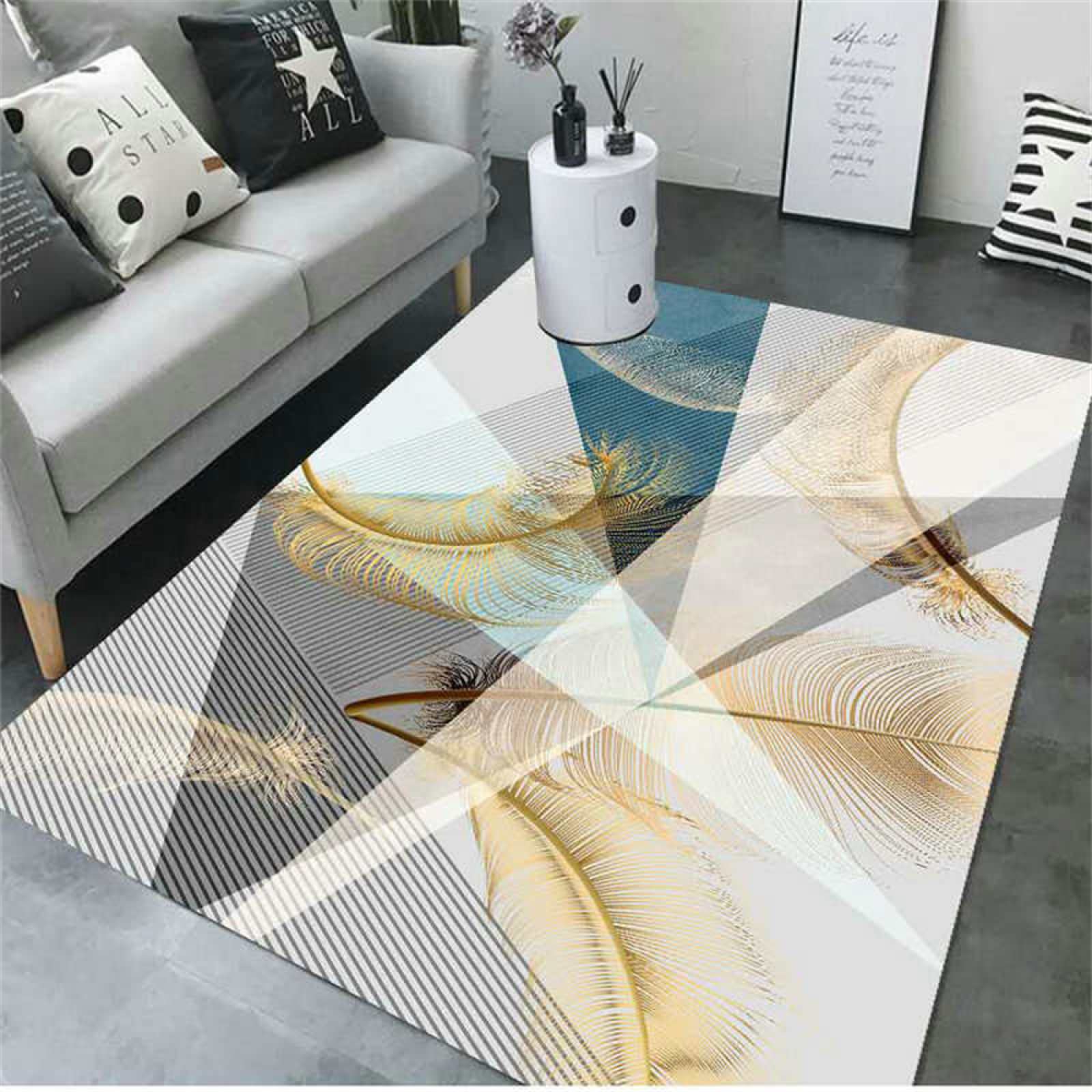 Tapis pour chambre d'enfant confortable et doux couleur bleu-gris