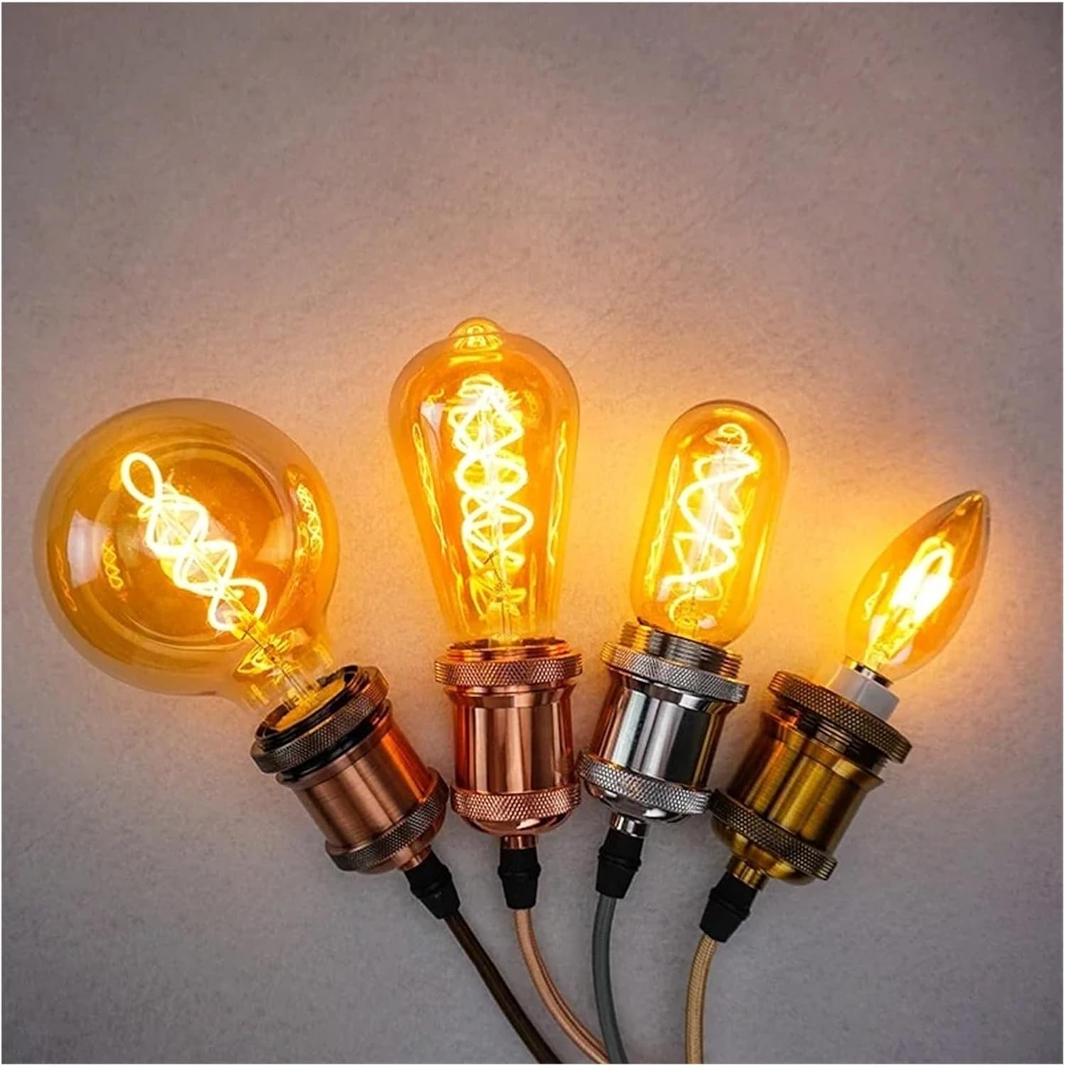 Dimmable Vintage LED Filament Light Bulb E14 E27-4W Retro Incandescent Style Fit for Home Decoration(T185_1PCS_YES_4W 220V)