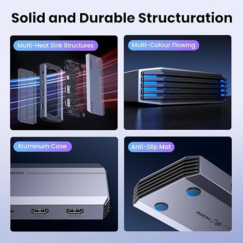 UGREEN Video Capture Card HDMI to USB C Streaming Device 4K@60Hz HDR VRR Passthrough 1080P@120/240fps Record Compatible with PS5/4 Xbox Series X/S Switch DSLR Camera iPad Pro MacBook Laptop PC Quest 3 - 8