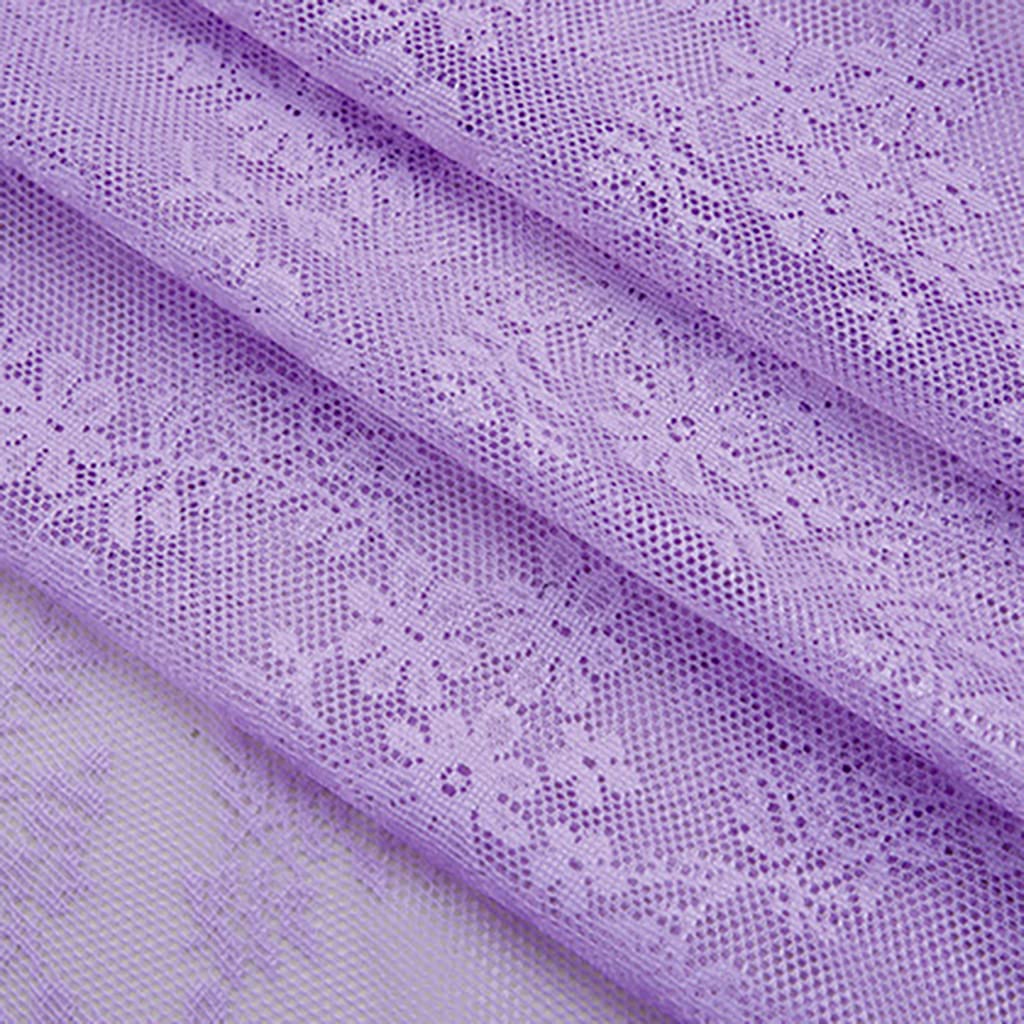 2 Pezzi Tende Trasparenti Tenda Voile Mantovana in Pizzo per Camera da letto Soggiorno Balcone Hotel Festa Nuziale All'aperto 145x230cm Viola