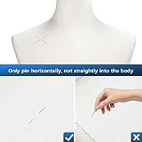 Vista 4 de VINGLI Torso de maniquí masculino con soporte de madera/metal, altura ajustable, cuerpo de vestido masculino para exhibición y costura de ropa