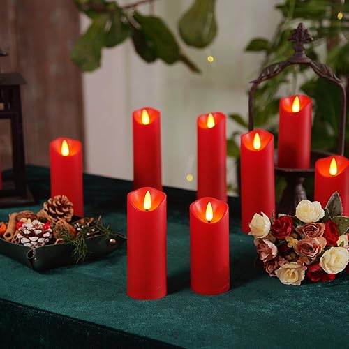 Miniatura 7 de Homemory Velas de Navidad sin llama, velas a pilas con temporizadores remotos, velas falsas eléctricas para el hogar, decoración navideña, hechas de