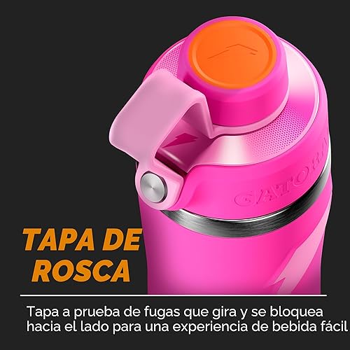 Miniatura 3 de Gatorade 'Overtime' - Botella de agua de acero inoxidable de 22 onzas, tapa giratoria, color gris