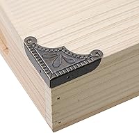 Vista 4 de Antrader 12 piezas de metal protector de esquina protector de seguridad parachoques decorativos muebles bordes cubiertas con tornillos tono bronce