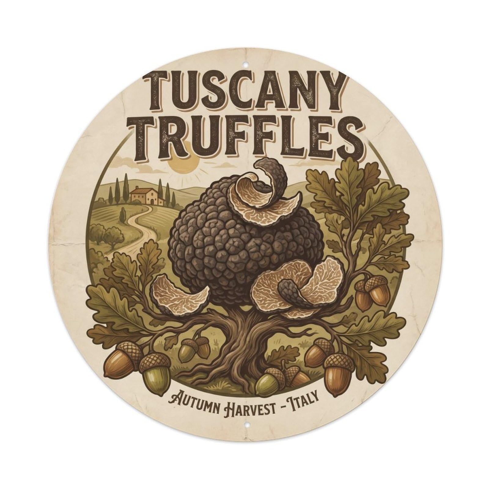 Truffles Oak Tuscany Italy Landmark Travel Retro Metal Tin Sign