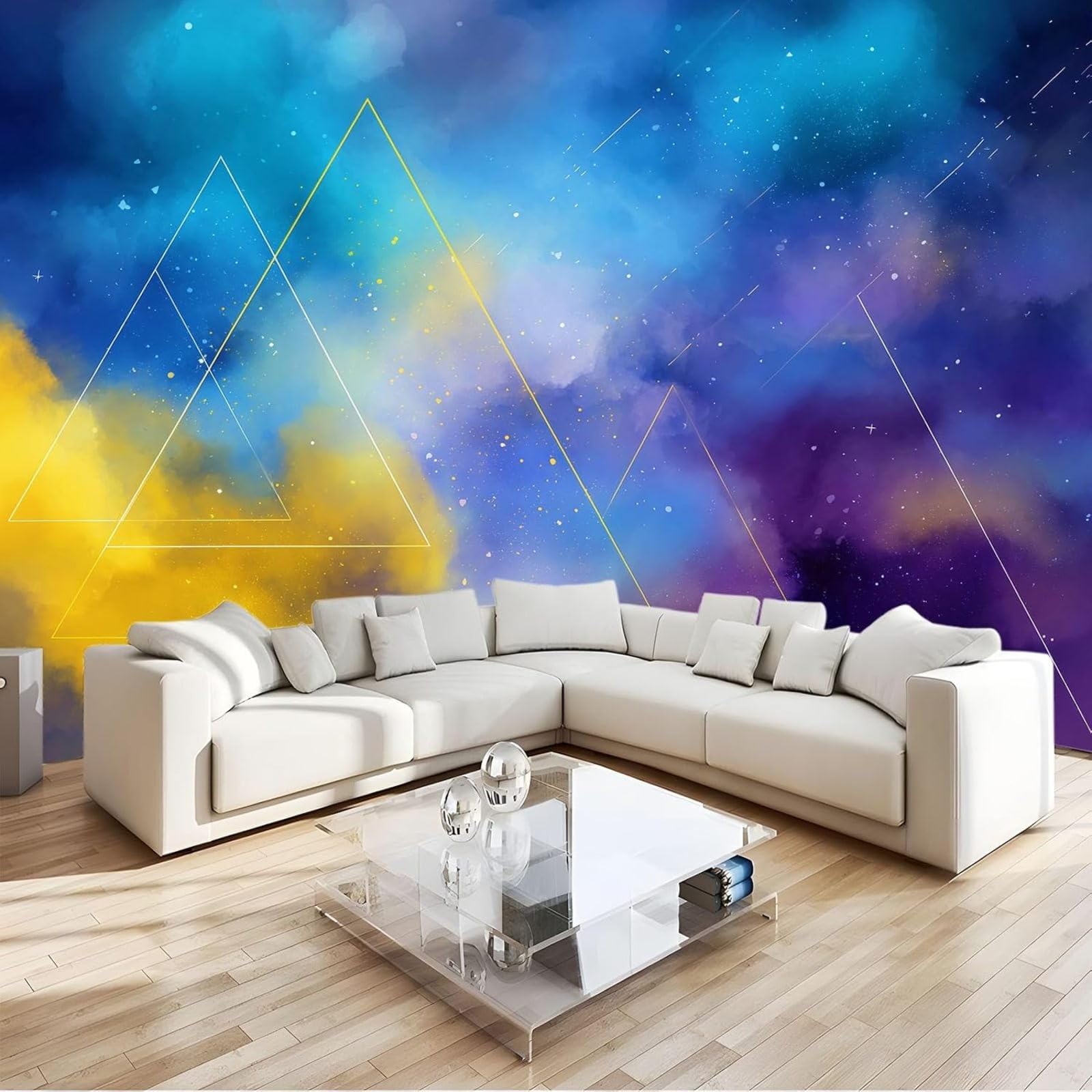 hgjdjhnf Photo Wallpaper Galaxy Fantasy Lines Wallpaper Wallcovering Wall Decor Design Patterned Wallpaper Wall Decoration Living Room Bedroom Office Hallway, Blue, 150cm x 105cm