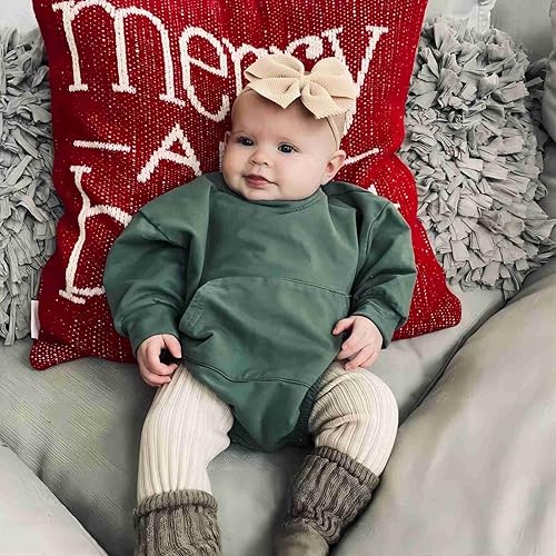 Miniatura 2 de Sudadera unisex para bebé niño y niña, mameluco de burbujas de manga larga con bolsillo, suéter cálido, ropa de otoño e invierno