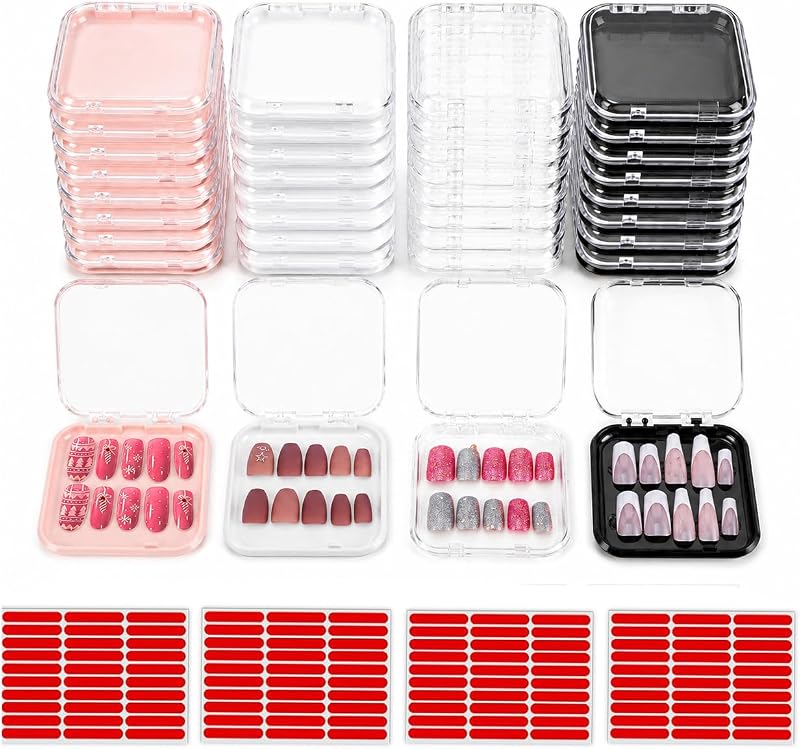 Jucoan 32 Caixas para Unhas Postiças com Fitas Adesivas