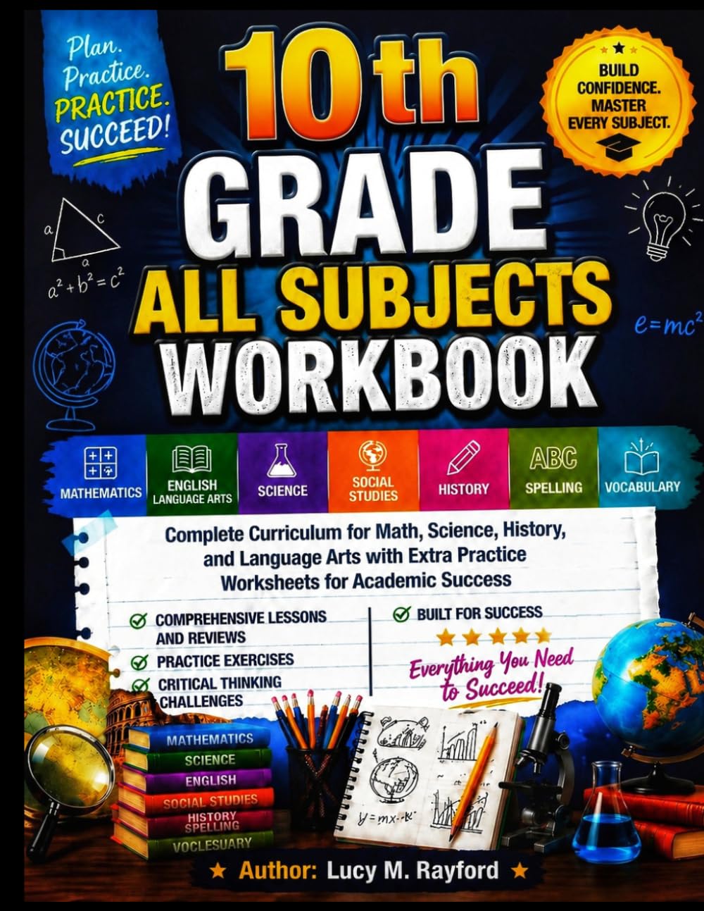 10th Grade All Subjects Workbook: Complete Curriculum for Math, Science, History, and Language Arts with Extra Practice Worksheets for Academic Success (All in one Academic Mastery)