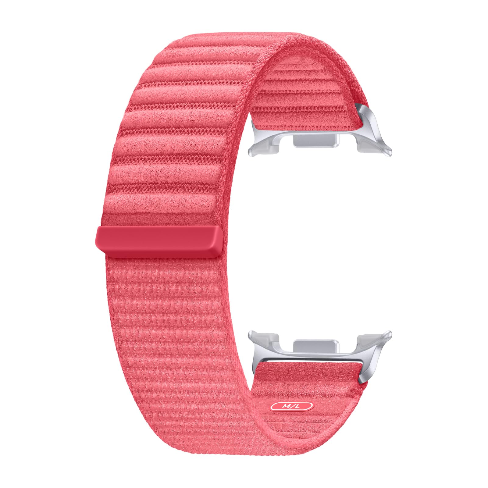 Samsung Galaxy Watch 8 Series Fabric Band, Nylon, Dynamic Lug System, Comfort Fit, Contoured Fit, Lightweight, Compatible with Galaxy Watch 8 and Watch 8 Classic, M/L Coralred