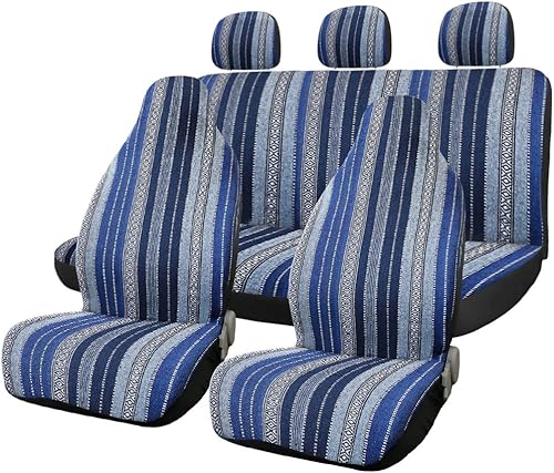 uxcell 7pcs Manta Durable Baja Bucket Seat Protector para Coche Auto Azul