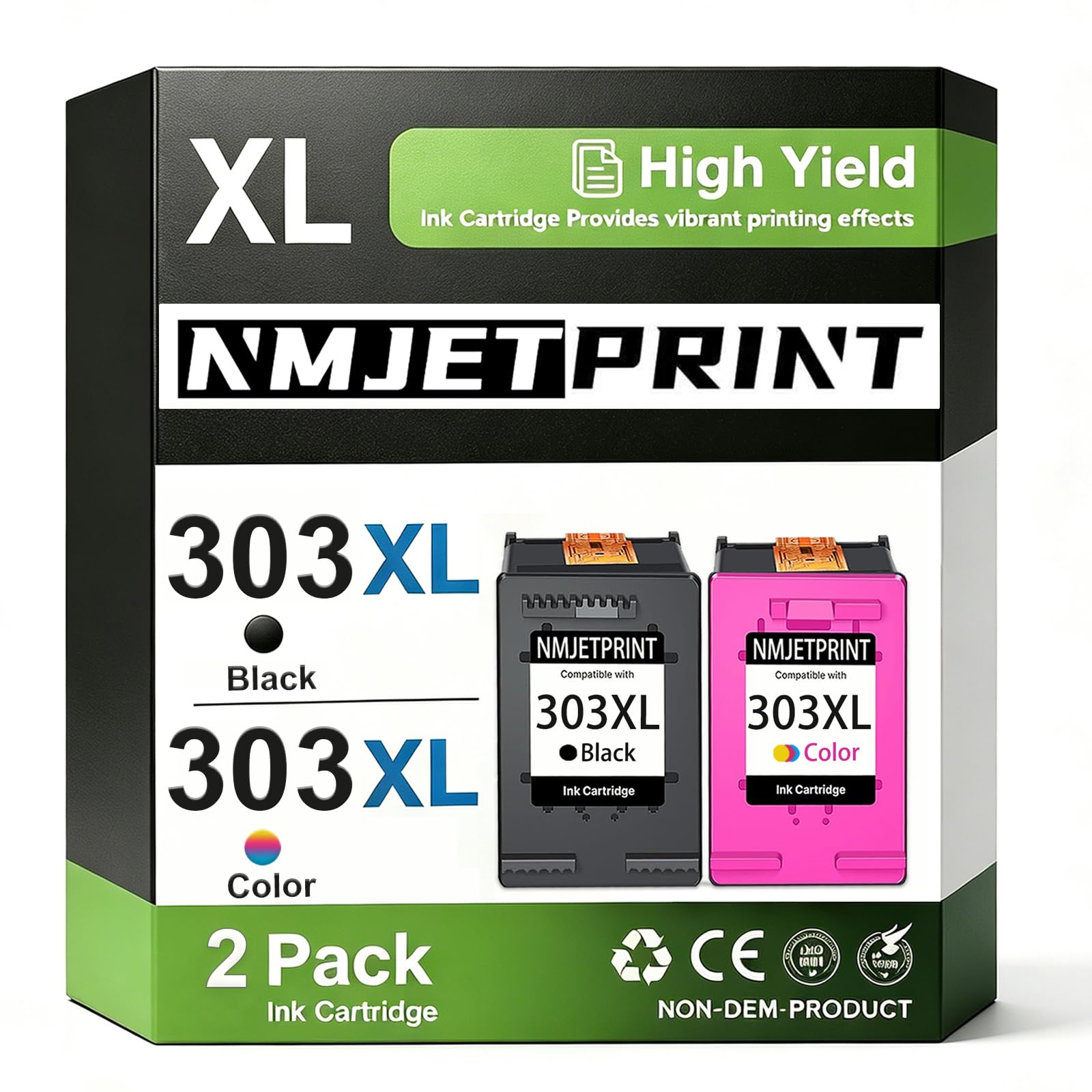 303XL Cartuchos de Impresora Multipack de Repuesto para HP 303 XL Compatible con HP Envy Photo 7134 7830 6232 6230 7130 6220 6234 7100 7155 7800 7834 7855 7864 (1 Negro, 1 Color)