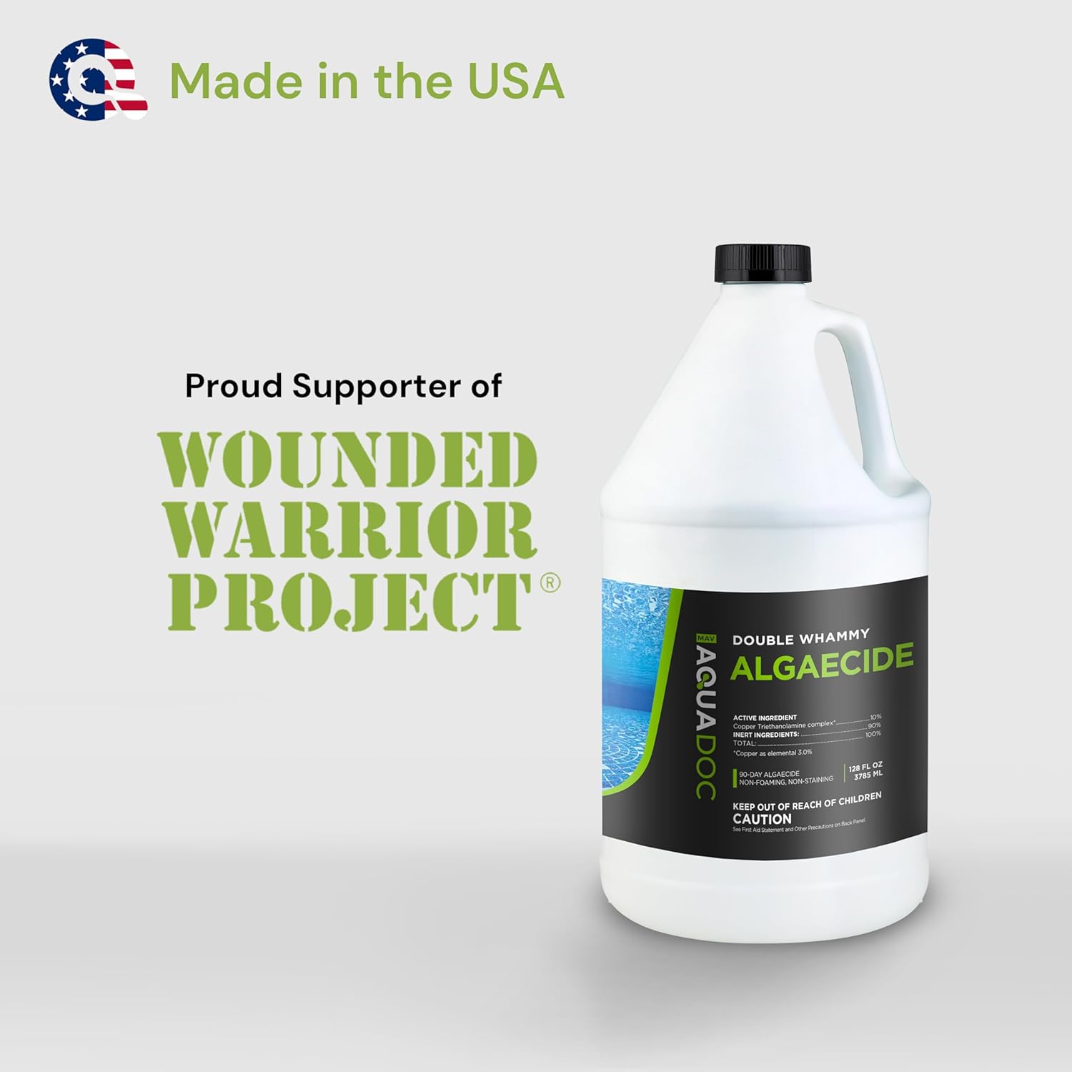 Copper Pool Algaecide for Swimming Pools - 128 oz - 90 Day Algaecide for Inground & Above Ground Pools, Helps Prevent & Remove Green, Mustard, Blue, Black Algae - AquaDoc