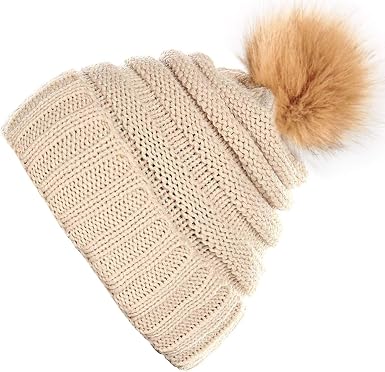 Womens Ponytail Winter Hat Warm Berets 