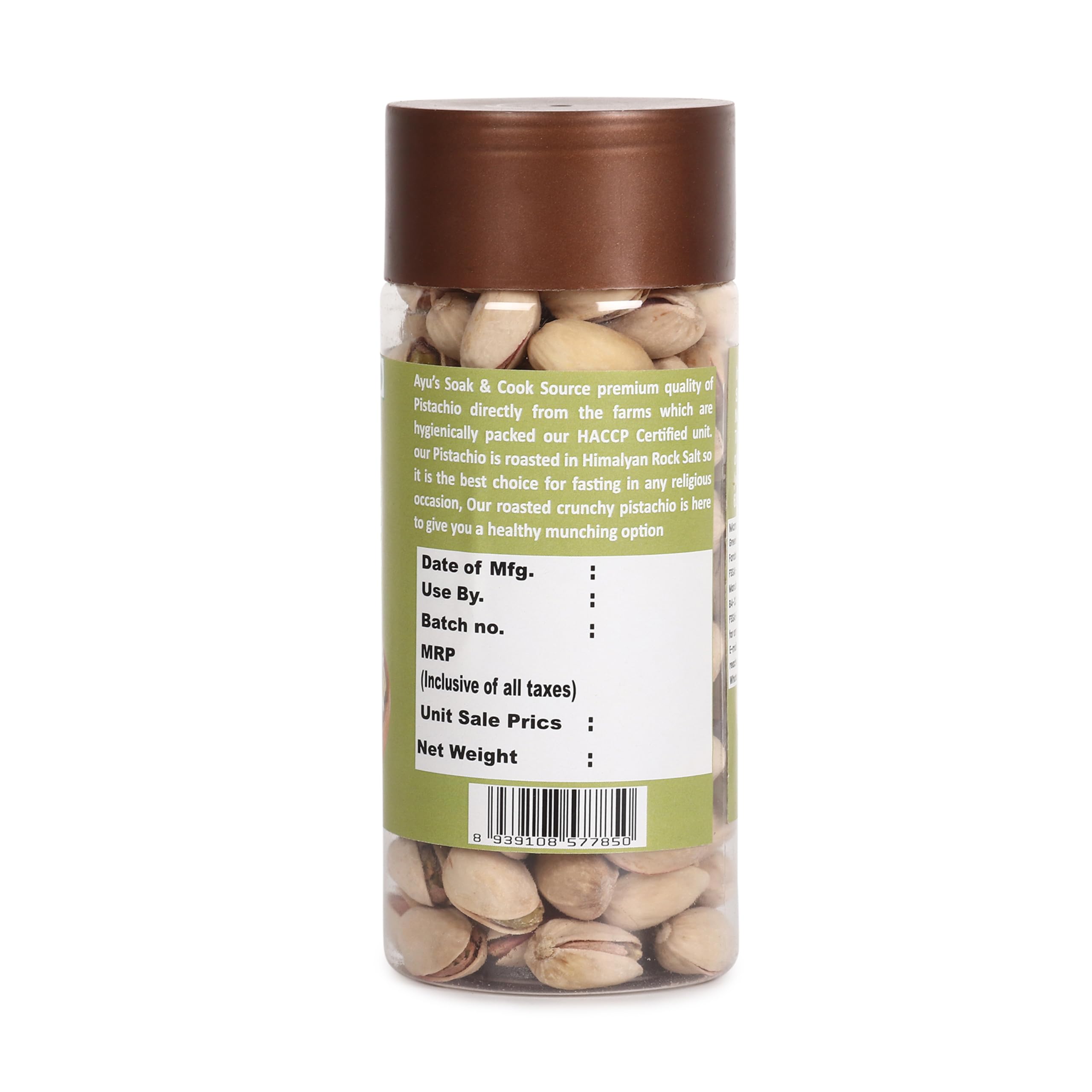 Ayu's Soak & Cook Premium Roasted Pistachio Himalayan Salt Sendha namak 275 g | Pista | Vrat Special | Best For Fasting | Tasty & Healthy | High in Protein & Dietary Fiber | Gluten Free & Low Calorie 2