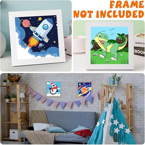 Miniatura 5 de QEUOYSS 4 pinturas por números para niños de 8 a 12 años, juego de pintura DIY para niñas, niños, adultos, manualidades principiantes para niñas de