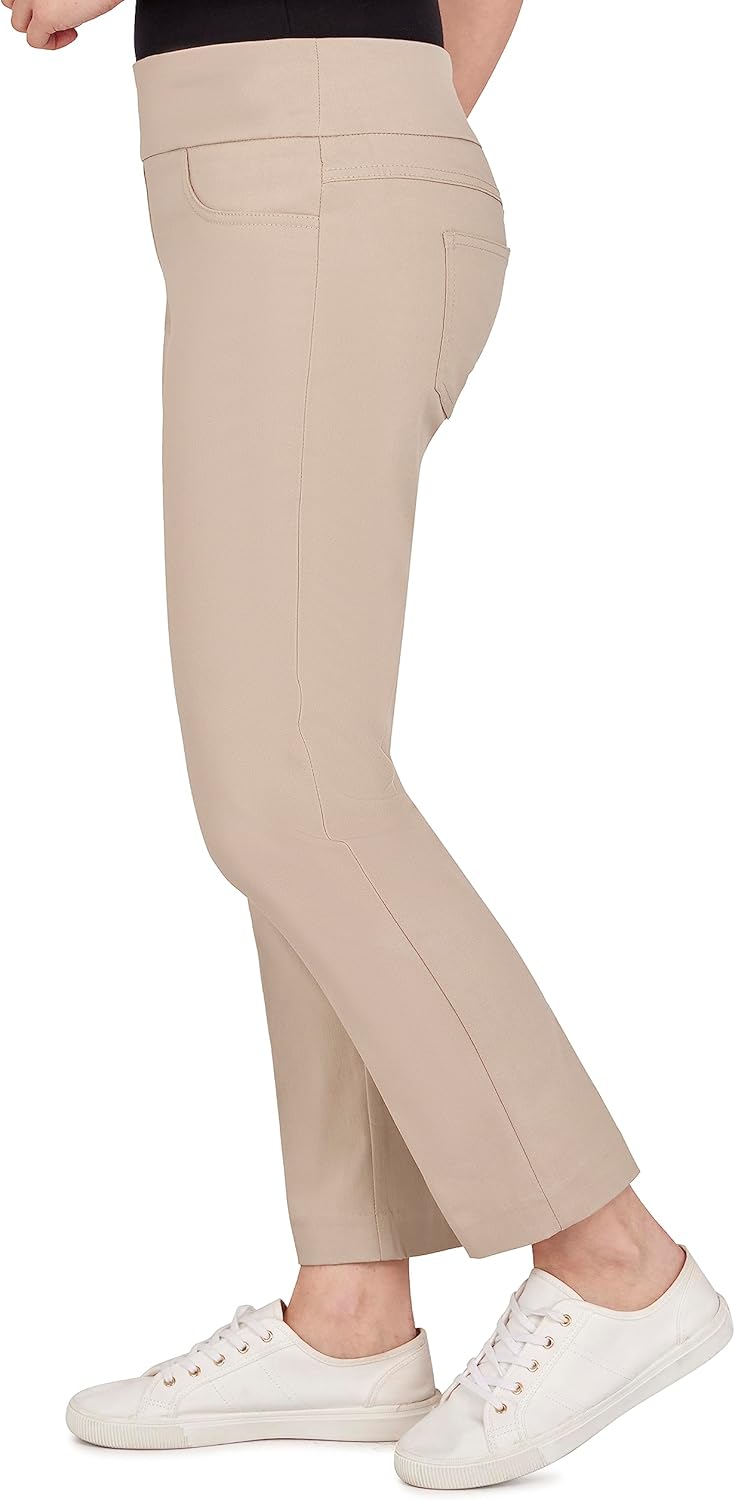 Ruby Rd. Womens Womens Mid-Rise Pull-on Straight Solar Millenium Tech Ankle Pant - Image 4