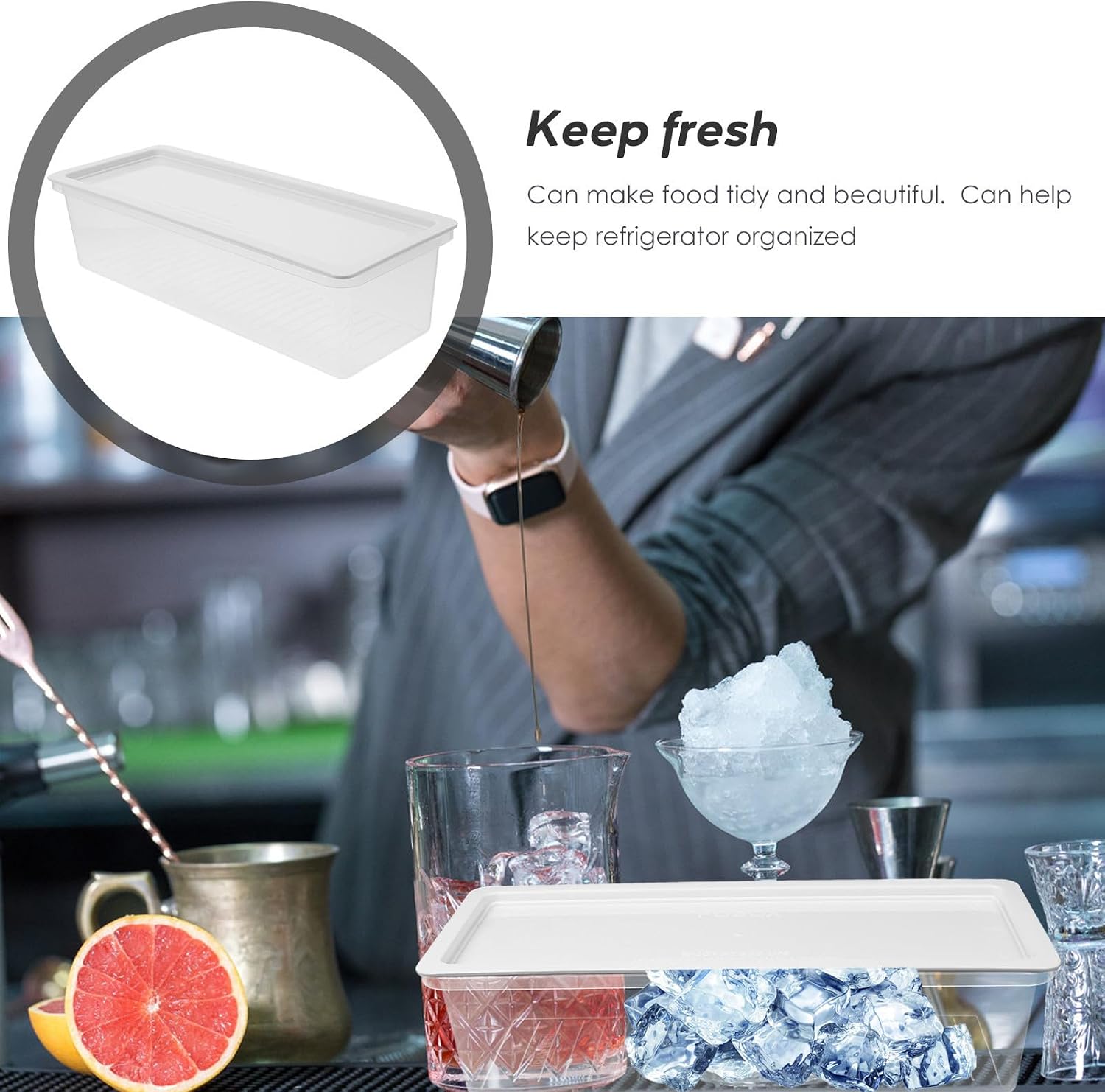 Microwavable Spaghetti Noodle Storage Container with Lid for Refrigerator Airtight Kitchen Preservation Box for Cheese Butter and Pasta Space-saving Freshness Storage for Organized image 3