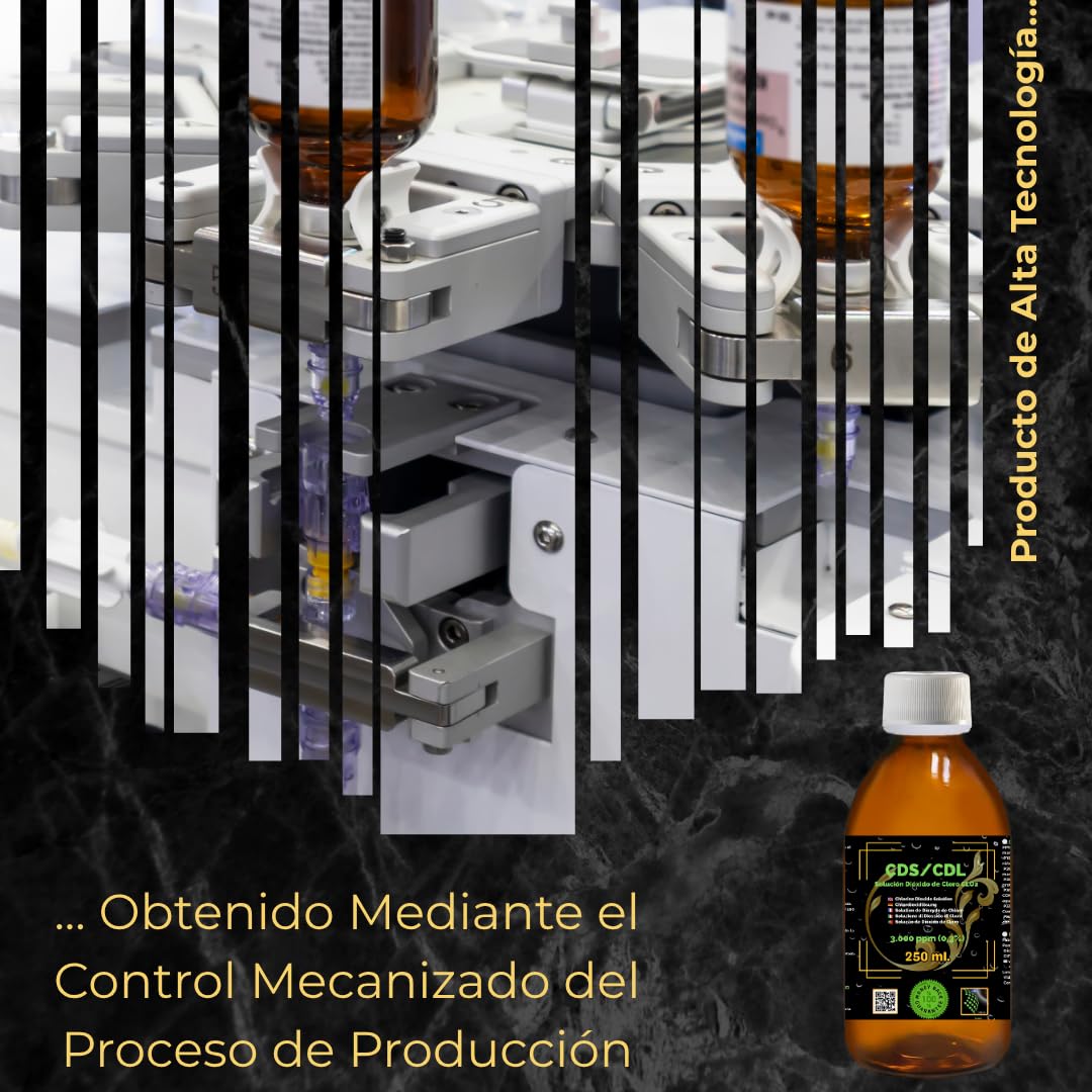 CDS/CDL 3 000 ppm | Lot de 2 x 250 ml - (500 ml) - Solution de dioxyde de chlore dans une bouteille en verre ambre avec bouchon de sécurité et doseur en cadeau | Haute pureté