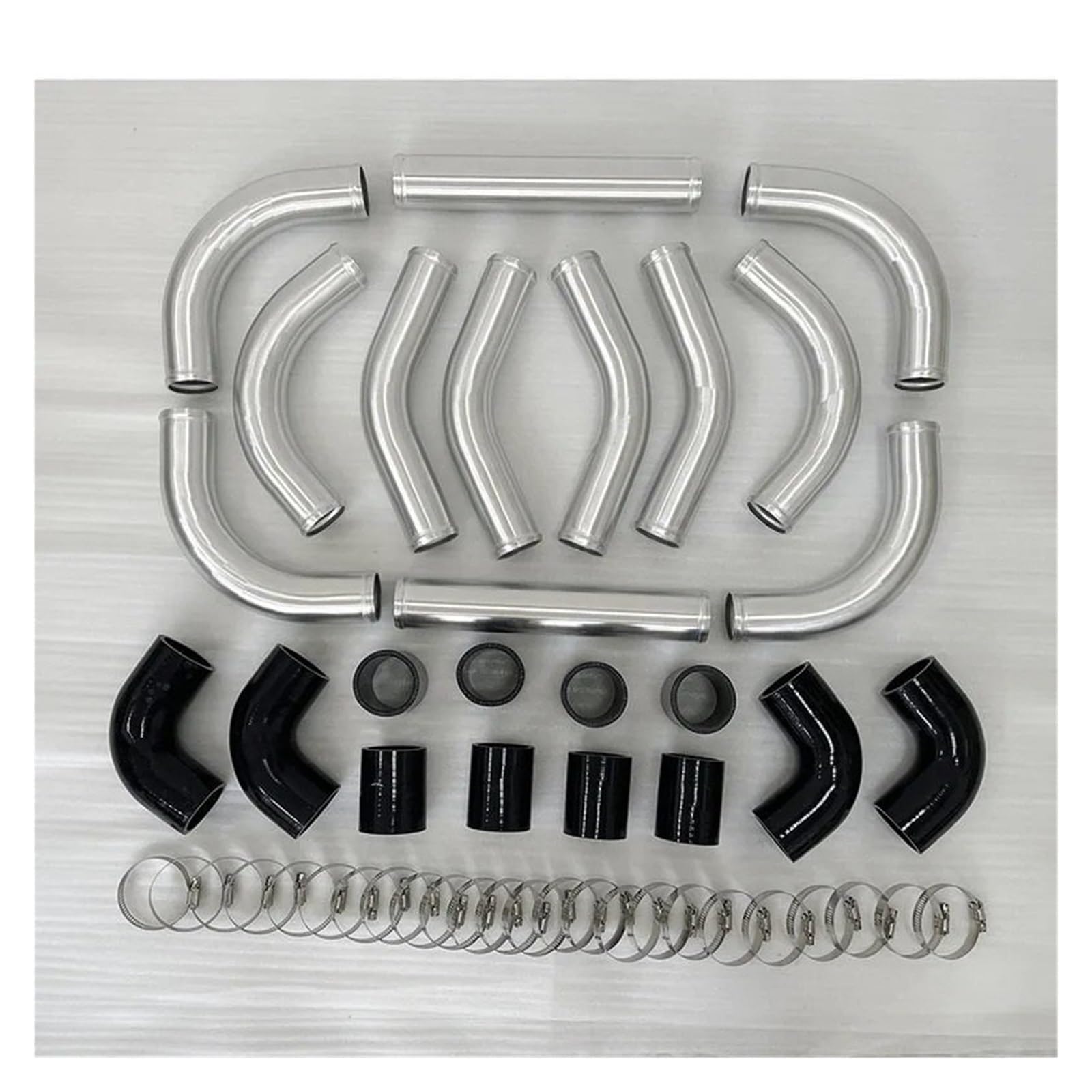 Aluminiowy Uniwersalny Zestaw Rur Turbo Intercooler + Rura + Złączka Węża Chłodnica intercooler