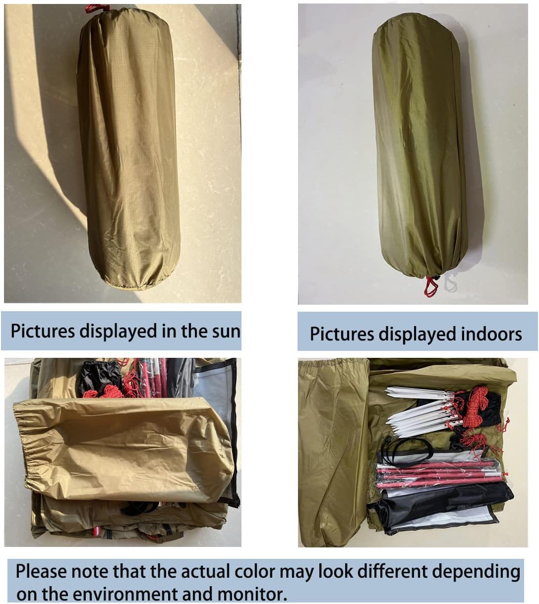 Tipi Hot Tent with Fire Retardant Stove Jack for Flue Pipes, 3~4 Person, Lightweight, Teepee Tents with Snow Skirt for Family Team Outdoor Backpacking Camping Hiking