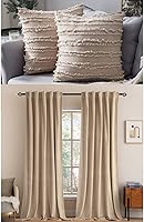 Vista 1 de MIULEE Juego de 2 fundas de almohada decorativas bohemias de lino a rayas jacquard patrón fundas de cojín para sofá, dormitorio, 18 x 18 pulgadas