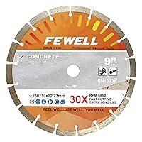 Vista 10 de FEWELL Hoja de sierra de diamante de 4 1/2 pulgadas para hormigón, hoja de sierra de hormigón segmentada para amoladora angular, corte seco/húmedo