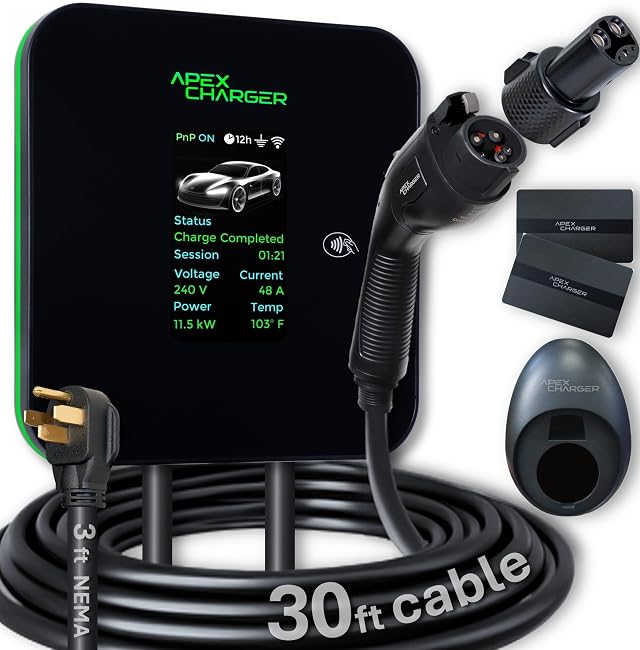 MACH 2 Fast Level 2 EV Charger 48 amp Garage-pro wall-Mount Electric Vehicle Charging Station 4 Nema 14-50
