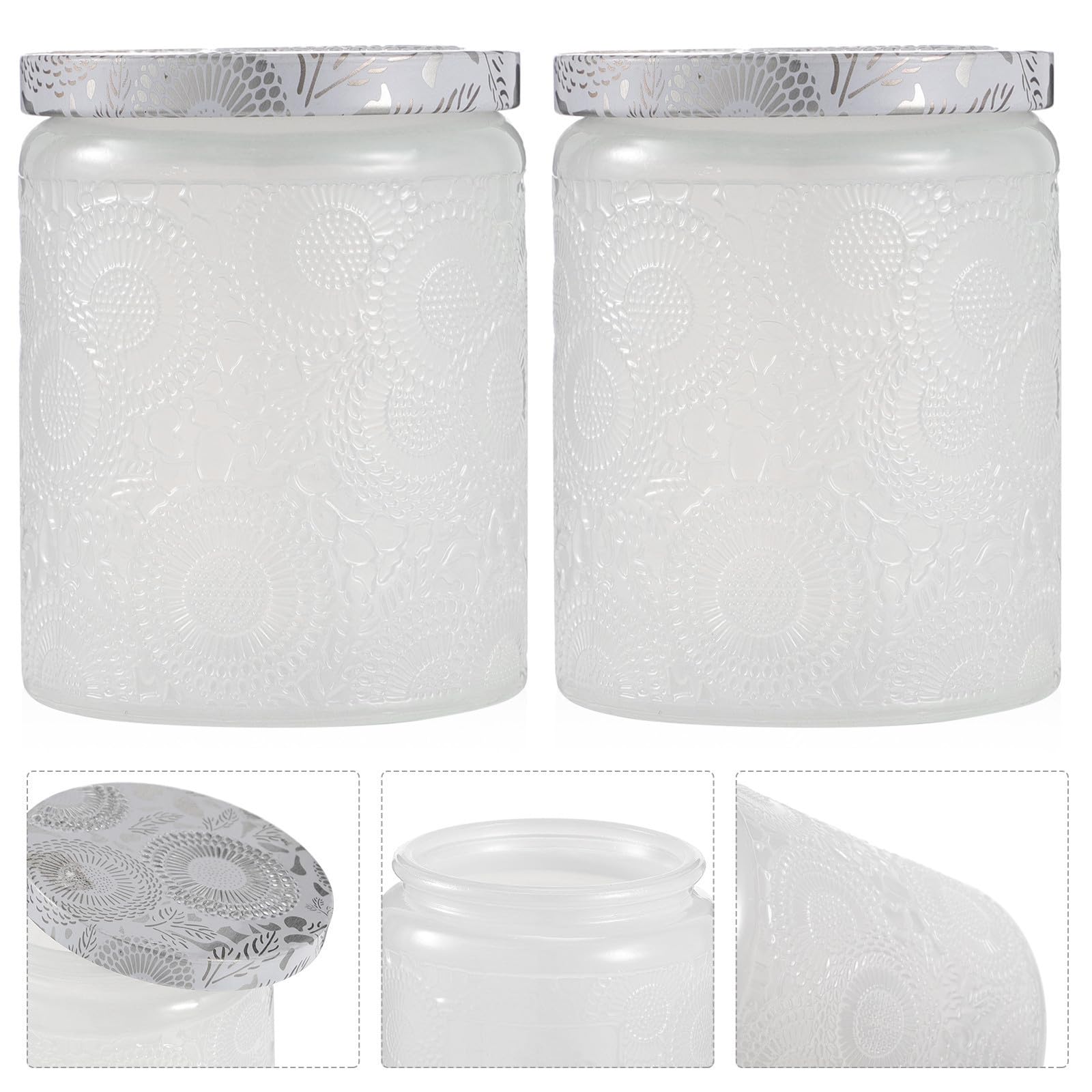 EXCEART 6 Piezas Tarro de Vidrio para Velas, Blanco, Redondo