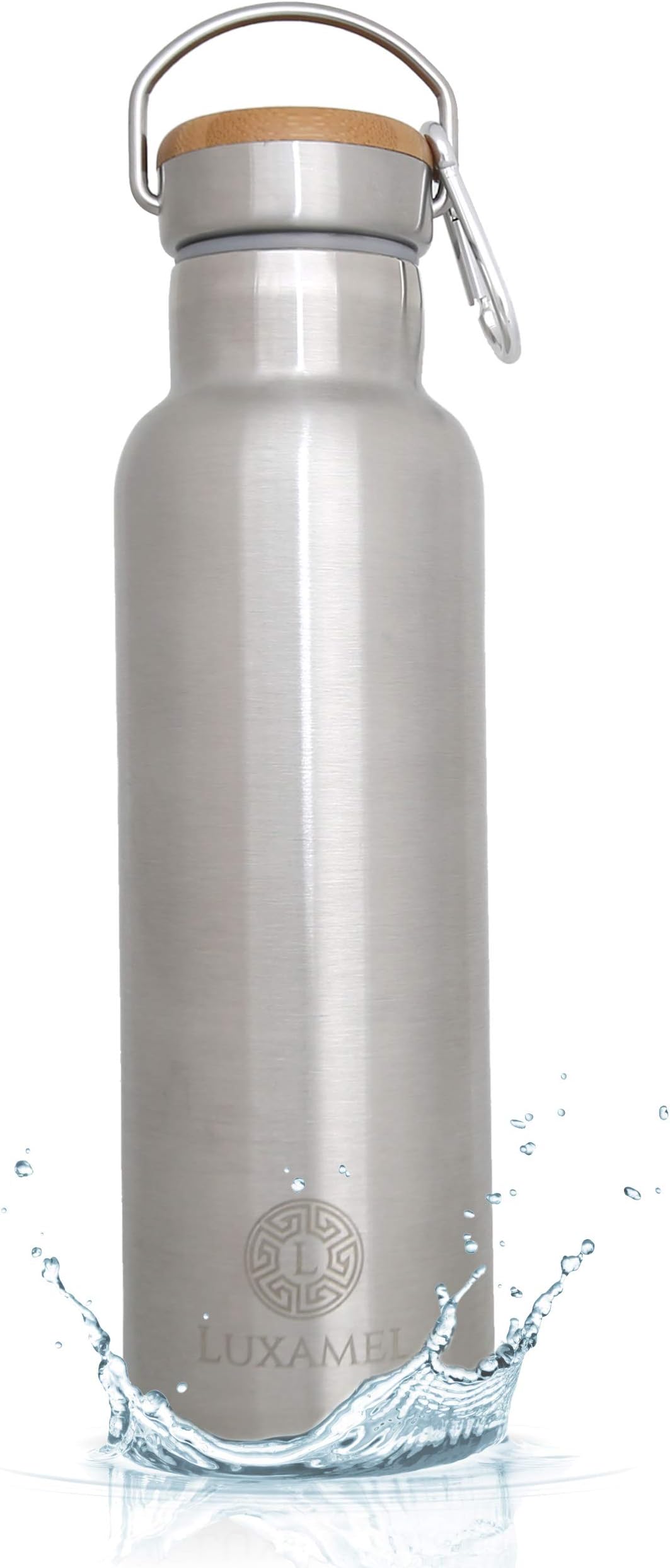 drinking bottle stainless steel 750ml insulated bottle, double-walled stainless steel water bottle & drinking bottle thermos bottle - 24 hours cold & 12 hot Bpa free (750ml, brushed)