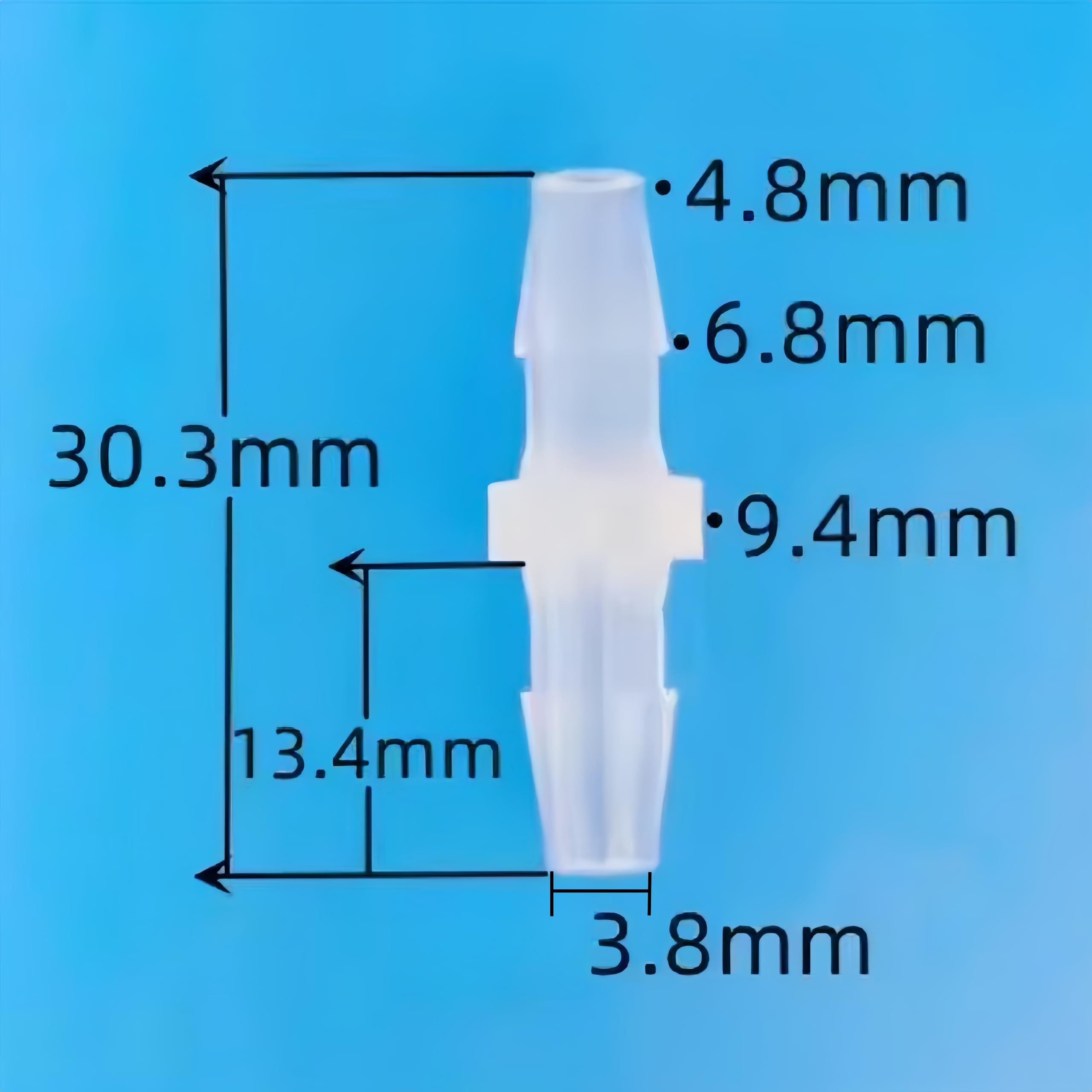 Paquete de 50 accesorios de púas for manguera de plástico reutilizable de PP transparente, conectores de púas rectos iguales for laboratorio y alimentos(4.8mm 3/16inch)