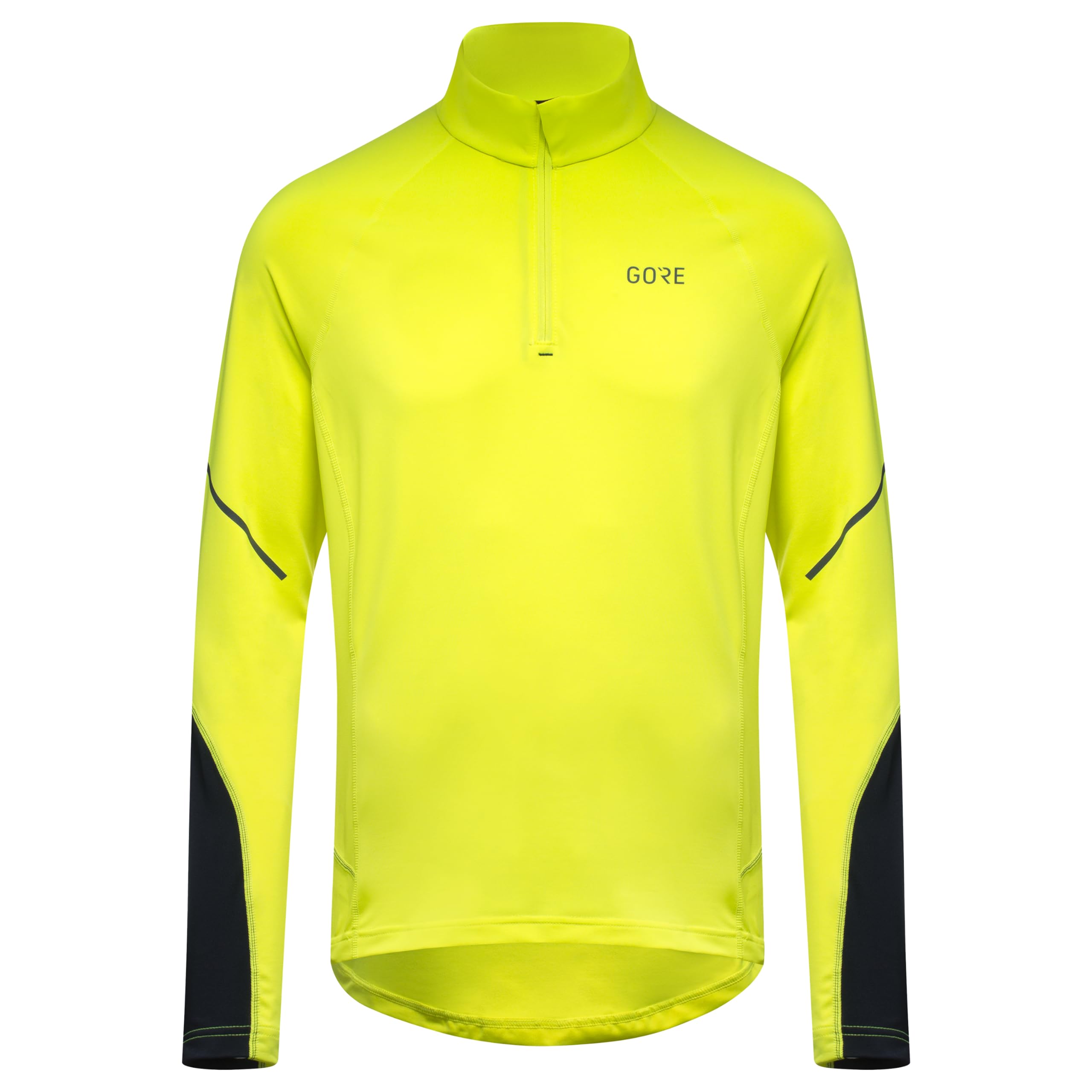 GORE WEAR Men's Long-sleeved Shirt, Multisport, With Zipper, Neon Yellow/Black, M