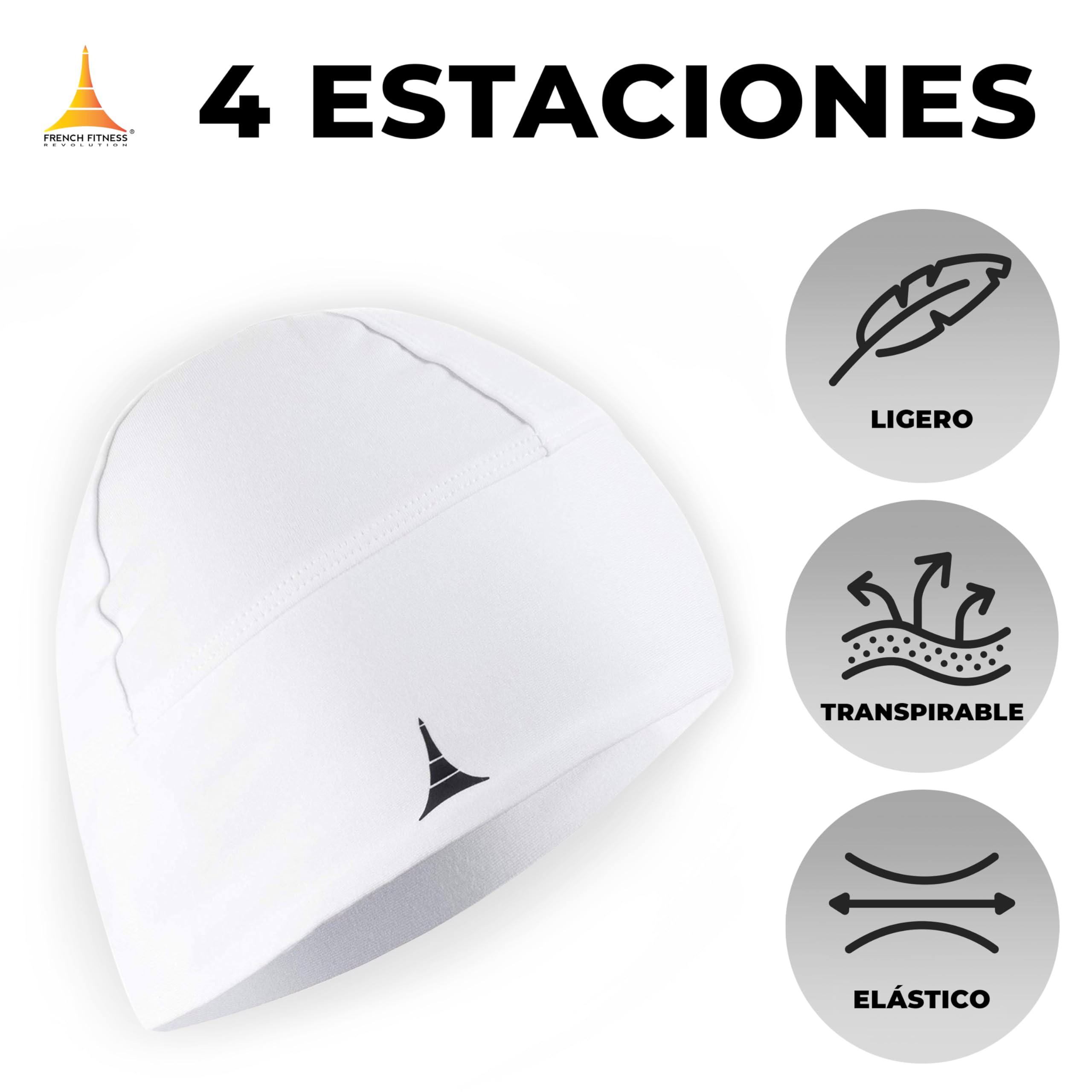 French Fitness Revolution - Gorro para Correr, Forro de Casco para el Running - Retención Térmica Óptima y Absorción de la Humedad - Ideal para Llevar Debajo del Casco