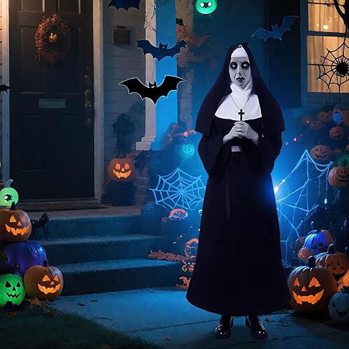Halloween Scary Decorations Nun Life-Size Cardboard Cutout Standup 65" Tall Nun Horror Cutout Standup Photo Booth for Halloween Front Door Yard Entrance Haunted House Indoor Outdoor Display