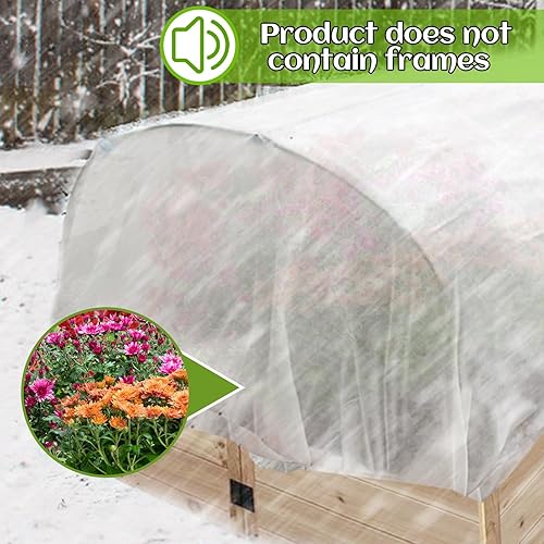 Miniatura 6 de Alphatool Cubiertas para plantas con protección contra la congelación 10 pies x 30 pies, tela transpirable no tejida a prueba de heladas, cubierta