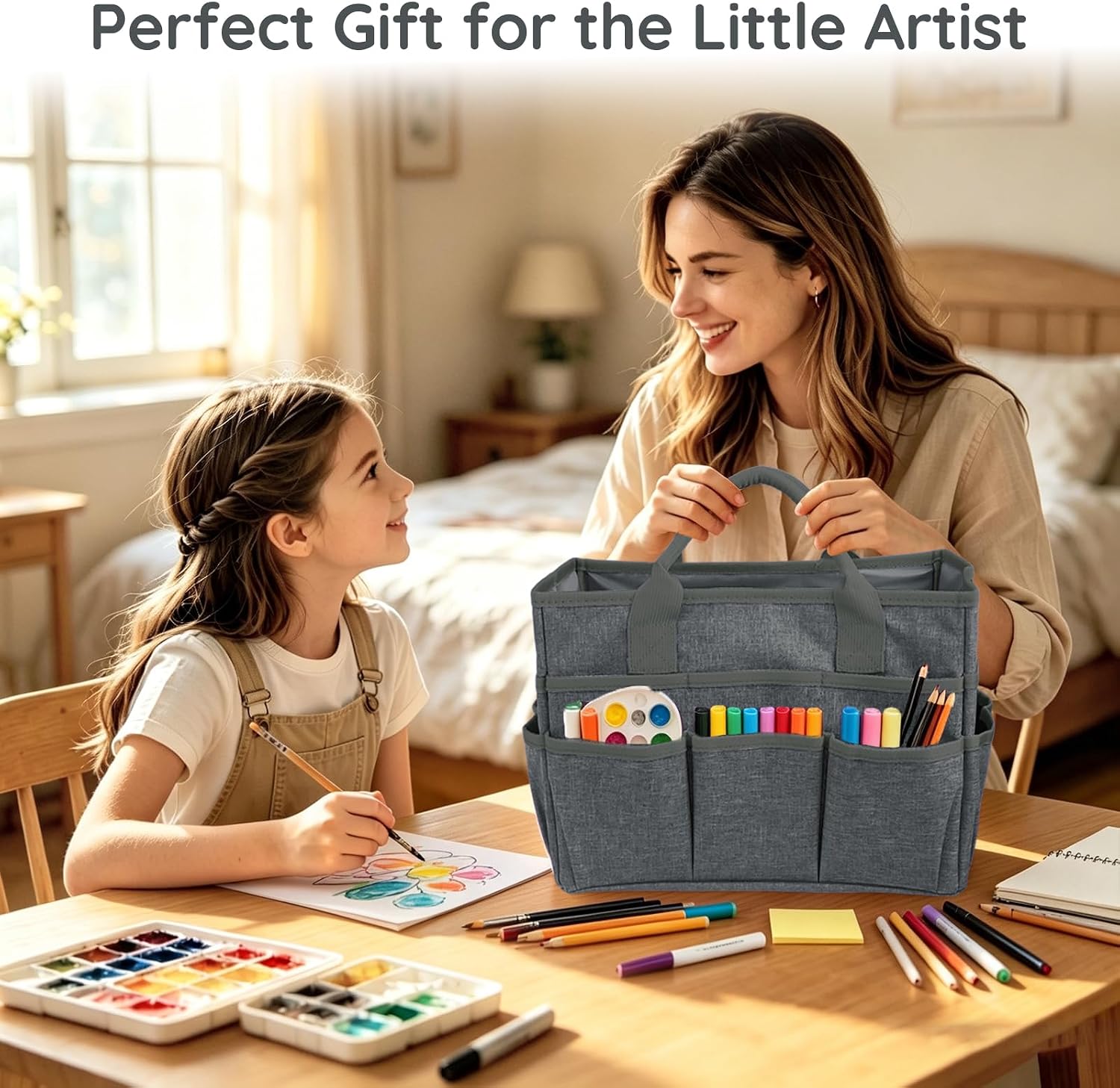 Art Supply Storage Bag,Craft Organizer Tote Bag for Craft Supplies