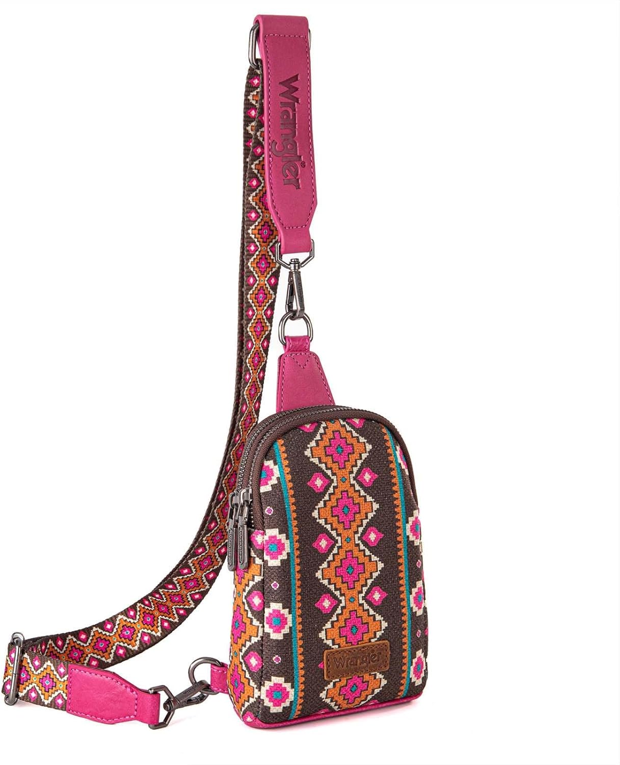 Wrangler Aztec Crossbody Sling Bags for Women Cross Body Purse with Detachable Strap WG2205-210HPK