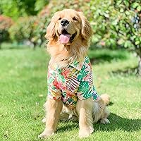 Vista 2 de Camisa hawaiana para perro, ropa de verano para mascotas, disfraz genial para perros grandes, camiseta de playa para perros medianos y grandes Rojo