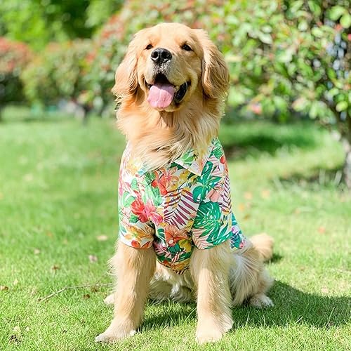Miniatura 2 de Camisa hawaiana para perro, ropa de verano para mascotas, disfraz genial para perros grandes, camiseta de playa para perros medianos y grandes