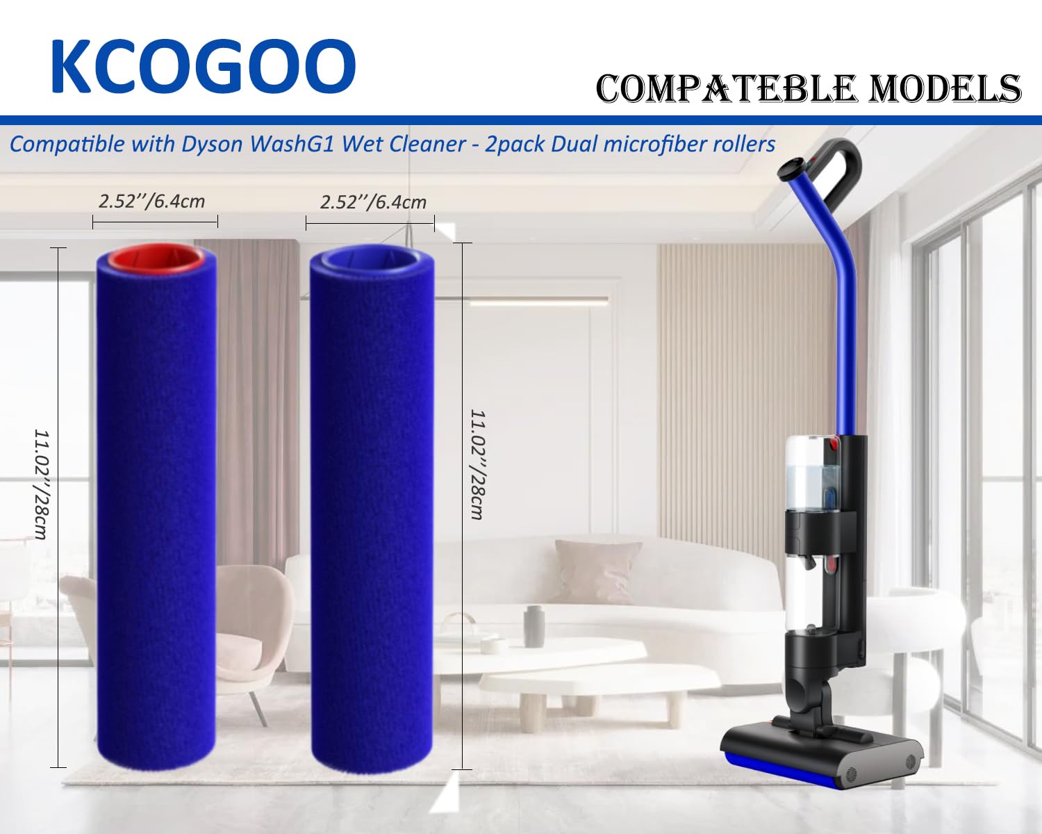 KCOGOO Roller Brush Replacement for Dyson Wash G1-2pack