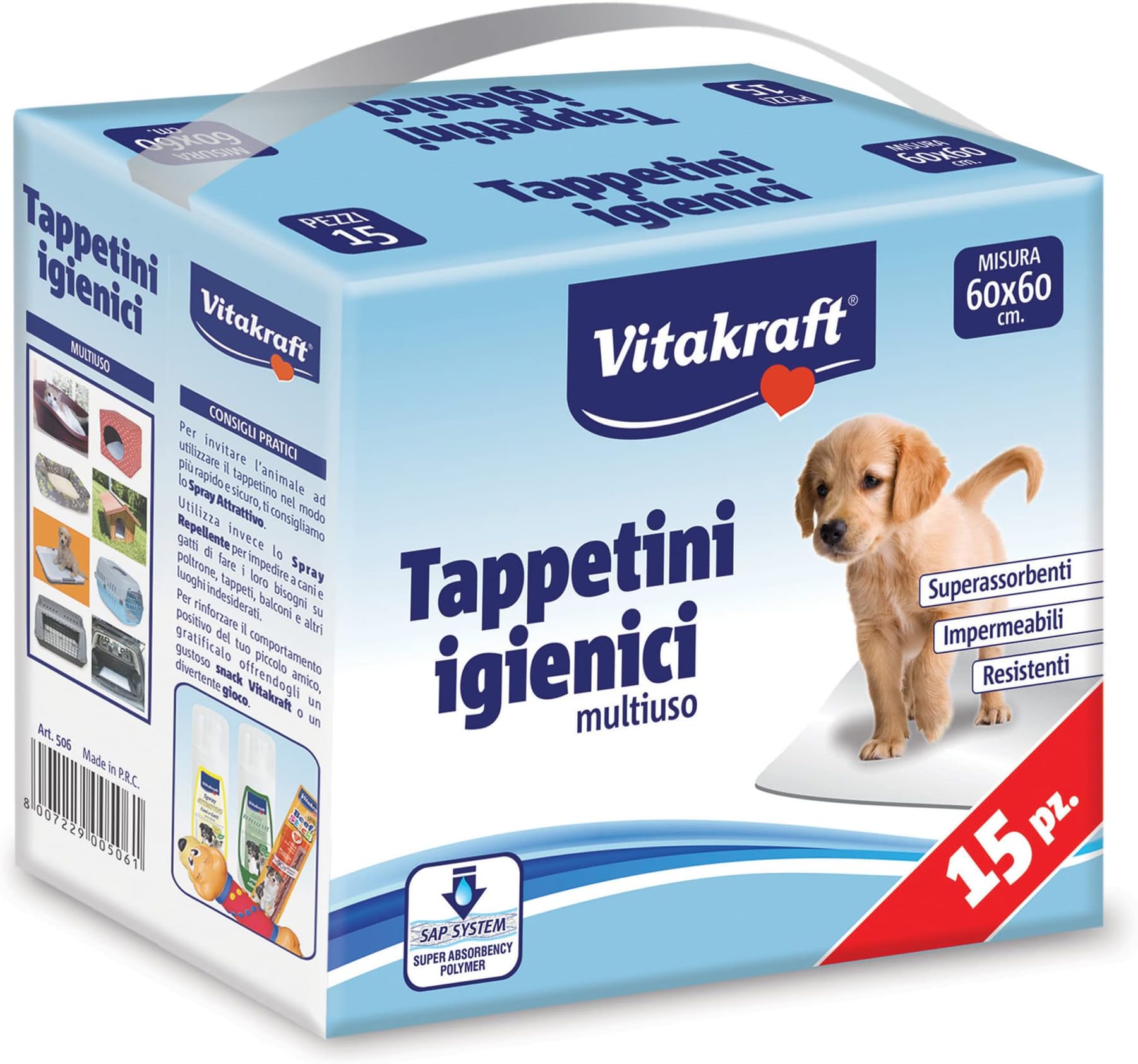Tappetini Igienici Per Cani 60x90 Cm - 100 Pezzi Super Assorbenti Con Angoli Adesivi - Foto 3
